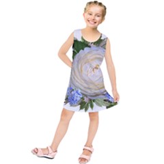 Roses Flowers Plumbago Arrangement Kids  Tunic Dress