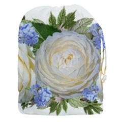 Roses Flowers Plumbago Arrangement Drawstring Pouch (xxxl) by Pakrebo