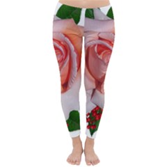 Roses Flowers Berries Arrangement Classic Winter Leggings