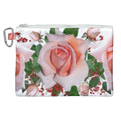 Roses Flowers Berries Arrangement Canvas Cosmetic Bag (xl) by Pakrebo