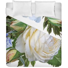 Rose White Flower Plumbago Duvet Cover Double Side (california King Size)