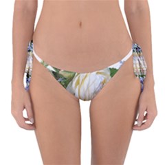 Rose White Flower Plumbago Reversible Bikini Bottom by Pakrebo