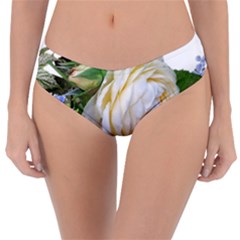 Rose White Flower Plumbago Reversible Classic Bikini Bottoms by Pakrebo