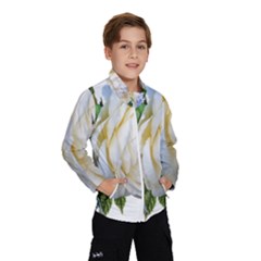 Rose White Flower Plumbago Kids  Windbreaker