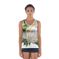 Rose White Flower Plumbago Sport Tank Top  by Pakrebo