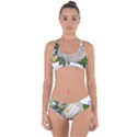 Rose White Flower Plumbago Criss Cross Bikini Set View1