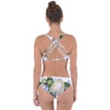 Rose White Flower Plumbago Criss Cross Bikini Set View2