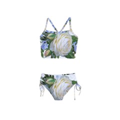 Rose White Flower Plumbago Girls  Tankini Swimsuit by Pakrebo