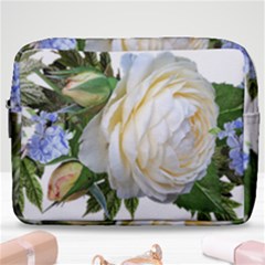 Rose White Flower Plumbago Make Up Pouch (large) by Pakrebo