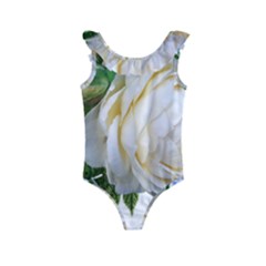 Rose White Flower Plumbago Kids  Frill Swimsuit by Pakrebo