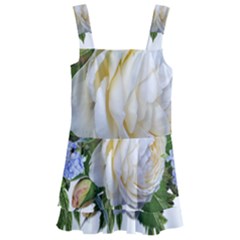 Rose White Flower Plumbago Kids  Layered Skirt Swimsuit by Pakrebo