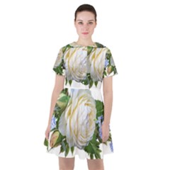 Rose White Flower Plumbago Sailor Dress by Pakrebo