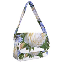 Rose White Flower Plumbago Courier Bag by Pakrebo