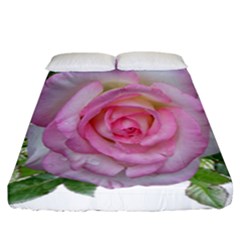 Roses Pink Flowers Perfume Leaves Fitted Sheet (california King Size) by Pakrebo