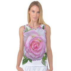 Roses Pink Flowers Perfume Leaves Women s Basketball Tank Top by Pakrebo