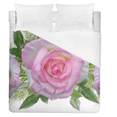 Roses Pink Flowers Perfume Leaves Duvet Cover (queen Size) by Pakrebo