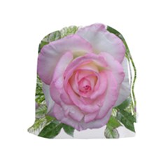 Roses Pink Flowers Perfume Leaves Drawstring Pouch (xl) by Pakrebo