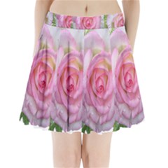 Roses Pink Flowers Perfume Leaves Pleated Mini Skirt by Pakrebo