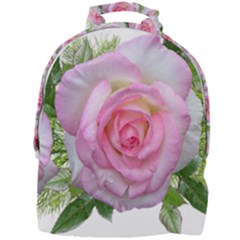 Roses Pink Flowers Perfume Leaves Mini Full Print Backpack by Pakrebo