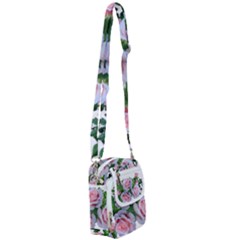 Roses Pink Flowers Leaves Shoulder Strap Belt Bag by Pakrebo