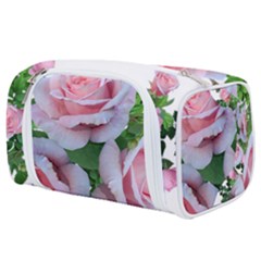 Roses Pink Flowers Leaves Toiletries Pouch by Pakrebo