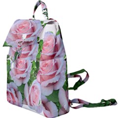 Roses Pink Flowers Leaves Buckle Everyday Backpack by Pakrebo