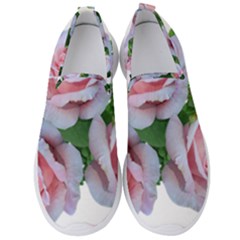 Roses Pink Flowers Leaves Men s Slip On Sneakers by Pakrebo