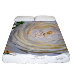 Flowers Roses White Fragrant Fitted Sheet (king Size) by Pakrebo