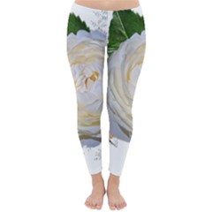 Flowers Roses White Fragrant Classic Winter Leggings