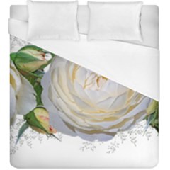 Flowers Roses White Fragrant Duvet Cover (king Size) by Pakrebo