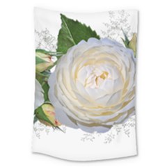 Flowers Roses White Fragrant Large Tapestry by Pakrebo