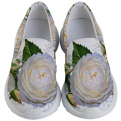 Flowers Roses White Fragrant Kids  Lightweight Slip Ons by Pakrebo