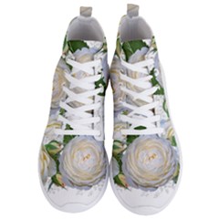 Flowers Roses White Fragrant Men s Lightweight High Top Sneakers by Pakrebo