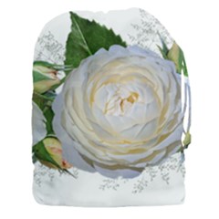 Flowers Roses White Fragrant Drawstring Pouch (xxxl) by Pakrebo