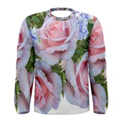 Roses Plumbago Flowers Fragrant Men s Long Sleeve Tee by Pakrebo