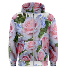 Roses Plumbago Flowers Fragrant Men s Zipper Hoodie by Pakrebo