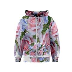 Roses Plumbago Flowers Fragrant Kids  Zipper Hoodie