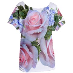 Roses Plumbago Flowers Fragrant Women s Oversized Tee by Pakrebo