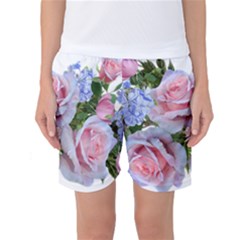 Roses Plumbago Flowers Fragrant Women s Basketball Shorts by Pakrebo