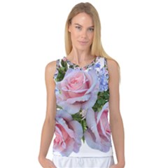 Roses Plumbago Flowers Fragrant Women s Basketball Tank Top by Pakrebo