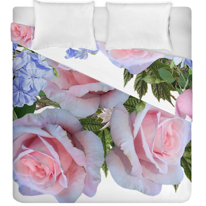 Roses Plumbago Flowers Fragrant Duvet Cover Double Side (King Size)