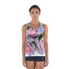 Roses Plumbago Flowers Fragrant Sport Tank Top  by Pakrebo