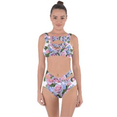 Roses Plumbago Flowers Fragrant Bandaged Up Bikini Set  by Pakrebo