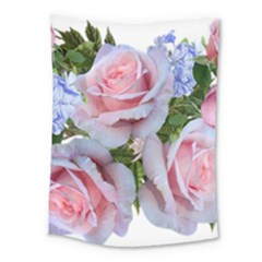 Roses Plumbago Flowers Fragrant Medium Tapestry by Pakrebo