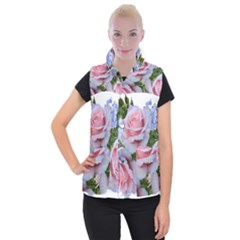 Roses Plumbago Flowers Fragrant Women s Button Up Vest