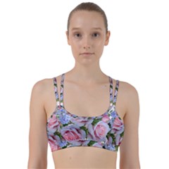 Roses Plumbago Flowers Fragrant Line Them Up Sports Bra by Pakrebo