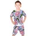 Roses Plumbago Flowers Fragrant Kids  Tee and Shorts Set View1