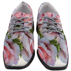 Roses Plumbago Flowers Fragrant Women Heeled Oxford Shoes