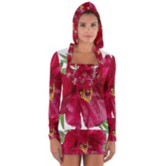 Flowers Red Peony Arrangement Long Sleeve Hooded T-shirt by Pakrebo