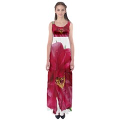 Flowers Red Peony Arrangement Empire Waist Maxi Dress by Pakrebo